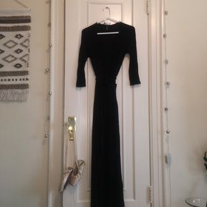 Black wrap maxi dress